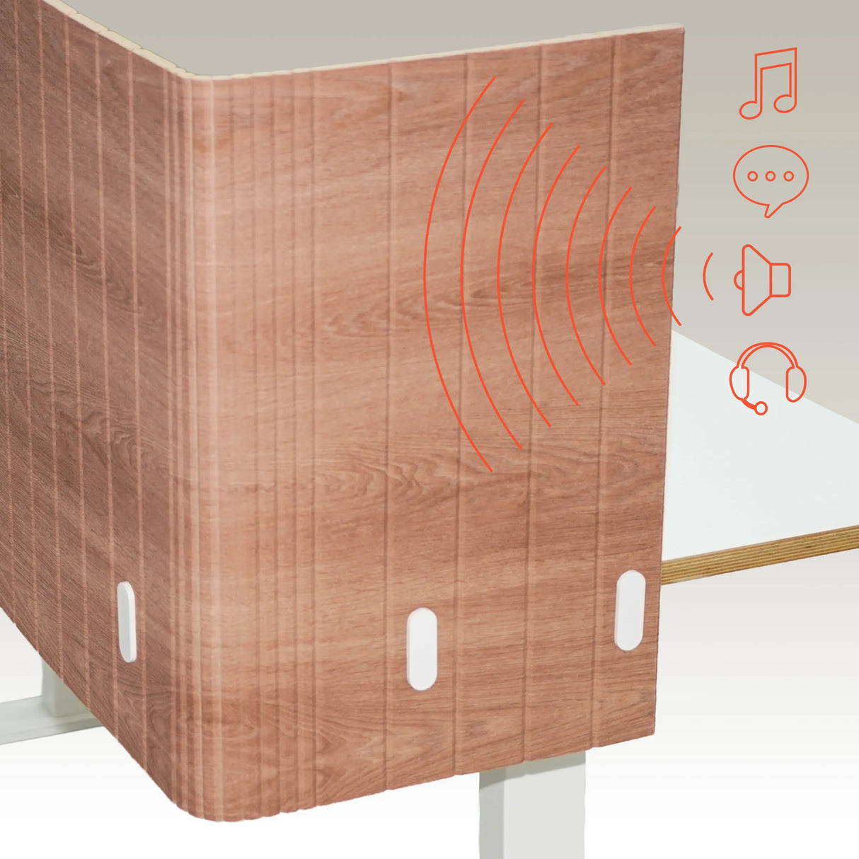 Braune Tischtrennwand FLEXMIUT ROLL W mit schallabsorbierenden Eigenschaften von hjh OFFICE