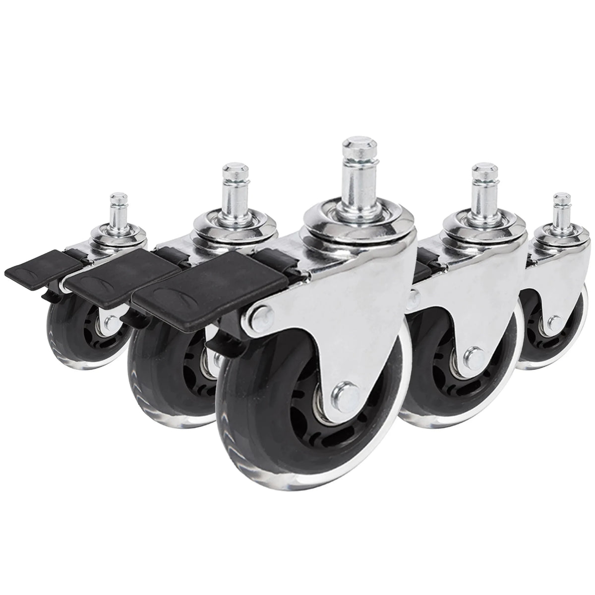 5x ROLO SKATE CT 11mm/75mm | mit Feststellbremse | Hartböden - Stuhlrollen - buerostuhl24