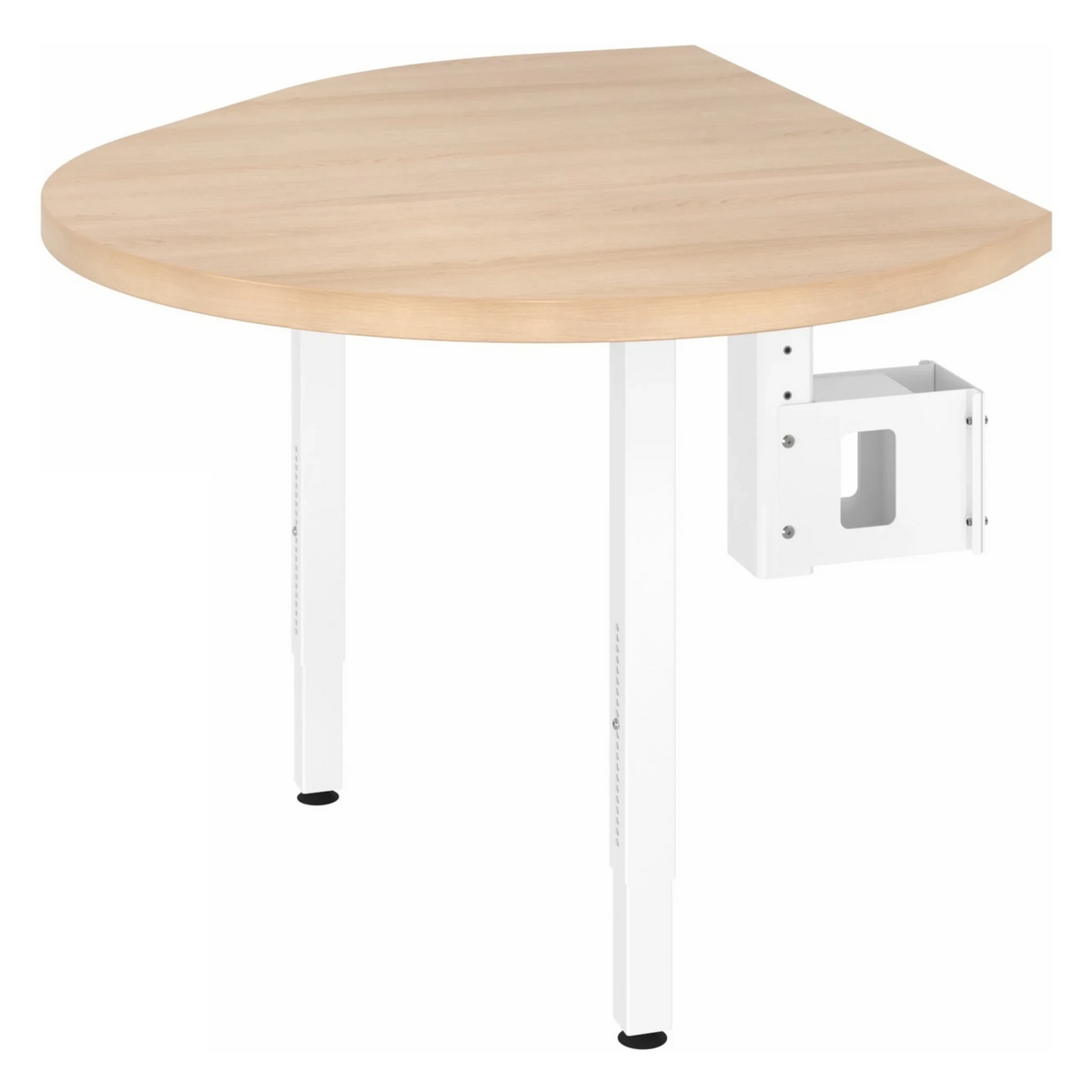 Anbauplatte LA92 C in Eiche-Optik mit weißer Konsole und zwei Stützfüßen von hjh OFFICE PRO