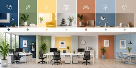 verschiedene Farben im Büro
