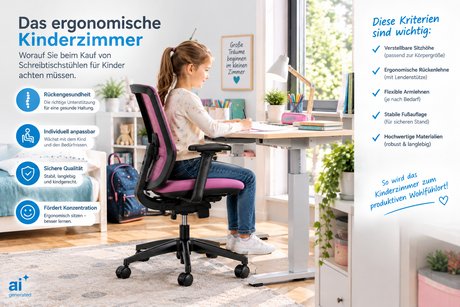 Das ergonomische Kinderzimmer: Worauf Sie beim Kauf von Schreibtischstühlen für Kinder achten müssen