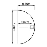 Technische Zeichnung des Ansatztischs LA60 G / LA80 G / LA160 G mit 1,60 x 0,80 m von hjh OFFICE PRO
