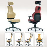 High-End-Bürostuhl ZERO O1 L in Creme und Rot mit verschiedenen Einstellmöglichkeiten von Sitwell Steifensand