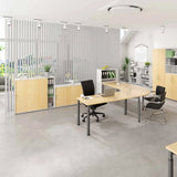 Höhenverstellbarer Schreibtisch YAMA 19 G der Serie YAMA in Ahorn und Graphit von hjh OFFICE PRO