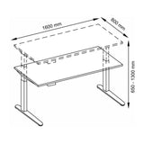 Technische Zeichnung des Schreibtischs XBHM 16 SS mit 1600 × 800 mm von hjh OFFICE PRO