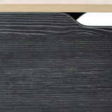 Oberflächenstruktur in Schwarz und Eiche des Katzenhauses KITTY PAWBOX 2 von hjh LIVING