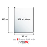 Technische Zeichnung der Bodenschutzmatte ULTIMAT XXL mit 180 x 200 cm von Floortex