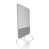 Graues Whiteboard VISION BOARD mit weißer Schreibfläche und Rollen von hjh OFFICE – 360-Grad-Ansicht (schräge Frontansicht 60°)