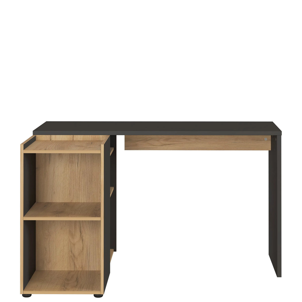 Eckschreibtisch AUSTIN G2 in Graphit und Eiche mit integriertem Regal von Germania