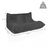 Maßzeichnung des Loungesessels Sitzolo 2 mit 140 × 100 cm und maximal 150 kg Traglast von hjh LIVING