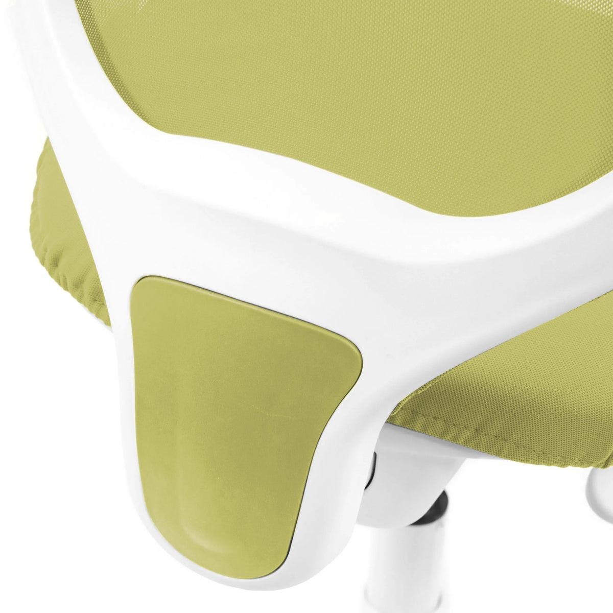 Grüne Sitzfläche und weißer Rahmen des Kinderstuhls KID ERGO von hjh OFFICE
