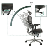 Verstellmechanismen und Neigungsfunktion des Luxus-Chefsessels ERGOHUMAN GEN2 mit einer Neigung bis 90° von hjh OFFICE