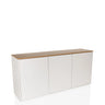 Sideboard KELO S in Weiß mit einer eichenfarbenen Platte und drei Türen von hjh LIVING
