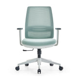Minzgrüner Homeoffice-Bürostuhl PROFONDO ECO W mit Netzrücken und Fußkreuz mit fünf Rollen von hjh OFFICE – 360-Grad-Ansicht (Frontansicht 0°)