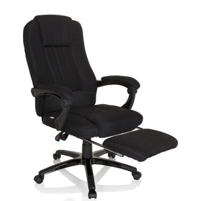 Schwarzer Homeoffice Chefsessel RELAX CL190 mit integrierter Fußstütze und Armlehnen von MyBuero