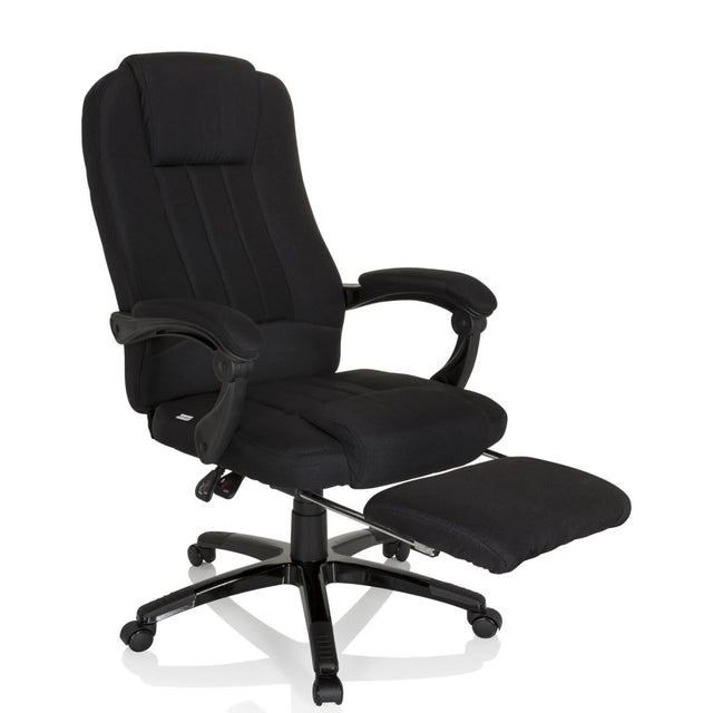 Schwarzer Homeoffice Chefsessel RELAX CL190 mit integrierter Fußstütze und Armlehnen von MyBuero