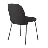 Rückansicht des Vierfußstuhls BELLA BLACK S in Schwarz mit schlanken Metallbeinen von Grospol