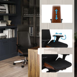 Verstellbare Funktionen des Chefsessels MOON WOOD HD in Schwarz und Walnuss von Grospol