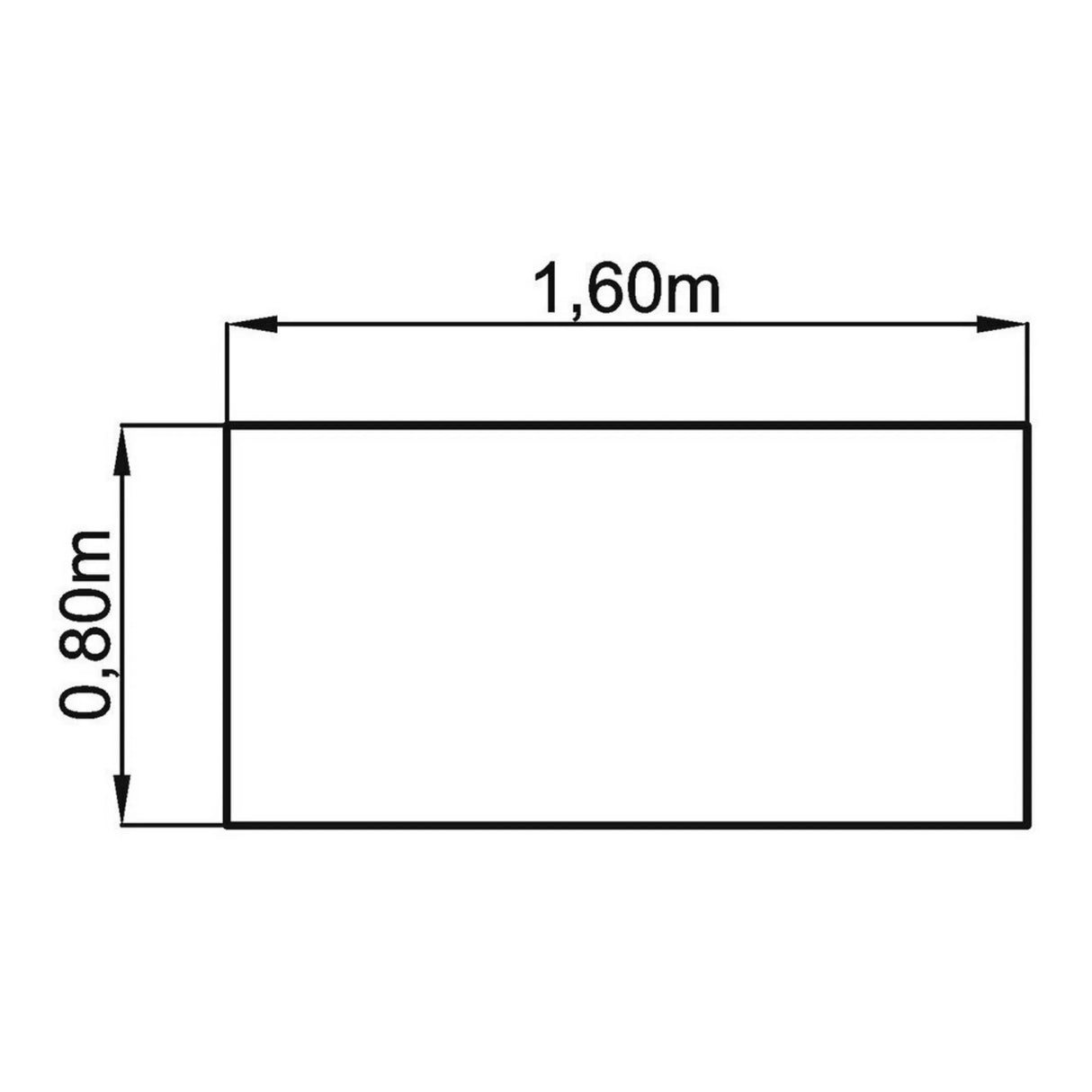 Technische Zeichnung des Schreibtischs NANO 16 S mit 1,60 x 0,80 m von hjh OFFICE PRO