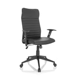 Schwarzer Homeoffice-Bürostuhl ARTON 30 mit gesteppter Polsterung und Fußkreuz mit fünf Rollen von hjh OFFICE – 360-Grad-Ansicht (schräge Frontansicht 40°)
