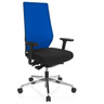 Profi-Bürostuhl PRO-TEC 700 in Schwarz und Blau mit Armlehnen und Aluminiumfußkreuz von hjh OFFICE