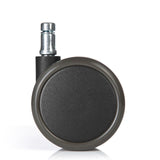 Schwarze Stuhlrolle 5x ROLO FREE 11mm/65mm für Hartböden mit silbernem Metallstift von hjh OFFICE