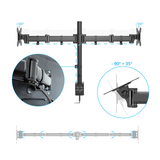 Verstellmöglichkeiten der Monitorhalterung VM-MF2 mit Drehung um 360° und Neigung von -90° bis +35° von hjh OFFICE