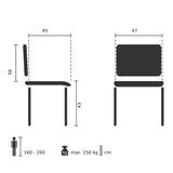 Technische Zeichnung des Freischwingers LEVIA VP mit einer Sitzhöhe von 43 cm von hjh OFFICE