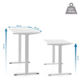 Maßzeichnung des elektrisch höhenverstellbaren Schreibtischs Worktime Kid mit 120 × 60 cm von hjh OFFICE
