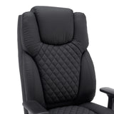 Rückenlehne mit Rautensteppung des Drehstuhls XXL Pullmann Gen2 aus schwarzem Kunstleder von hjh OFFICE