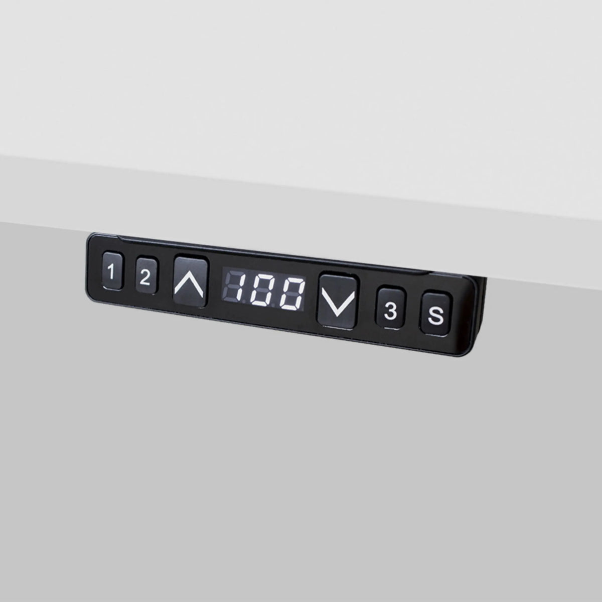 Digitales Bedienfeld mit Display und Tasten des elektrisch höhenverstellbaren Schreibtischs XMKA 19 W von hjh OFFICE PRO