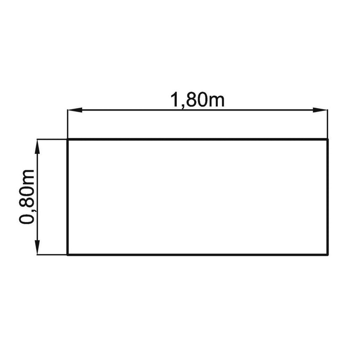 Technische Zeichnung des Schreibtischs REGO 19 S mit 1,80 x 0,80 m von hjh OFFICE PRO