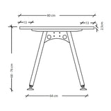 Maßzeichnung des Schreibtisches ATOS 18 S mit einer Breite von 80 cm und Höhe von 68-76 cm von hjh OFFICE PRO