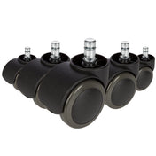 5x ROLO 10mm/50mm | Hartböden - Stuhlrollen - buerostuhl24
