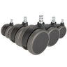 5x ROLO No-Noise 11mm/75mm | Hartböden - Stuhlrollen - buerostuhl24