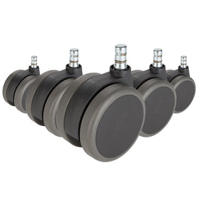 5x ROLO No-Noise 11mm/75mm | Hartböden - Stuhlrollen - buerostuhl24