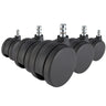 5x ROLO No-Noise 11mm/75mm | Teppichböden - Stuhlrollen - buerostuhl24