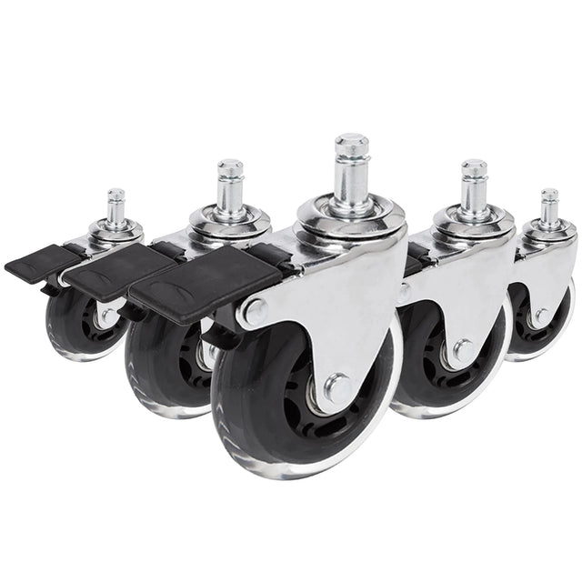 5x ROLO SKATE CT 11mm/75mm | mit Feststellbremse | Hartböden - Stuhlrollen - buerostuhl24