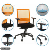 Profi-Bürostuhl PORTO BASE in Schwarz-Orange mit verschiedenen Verstellmöglichkeiten von hjh OFFICE (KI-generiertes Bild)