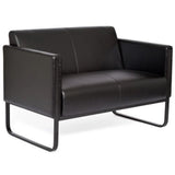 Schwarzes Loungesofa BALI BLACK als Zwei-Sitzer mit Metallgestell von hjh OFFICE