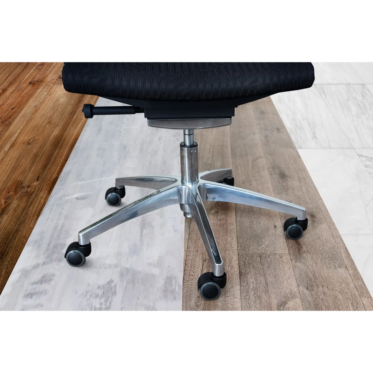 Fünfstrahlkreuz mit schwarzen Stuhlrollen 5x ROLO 11mm/50mm für Hartböden von hjh OFFICE