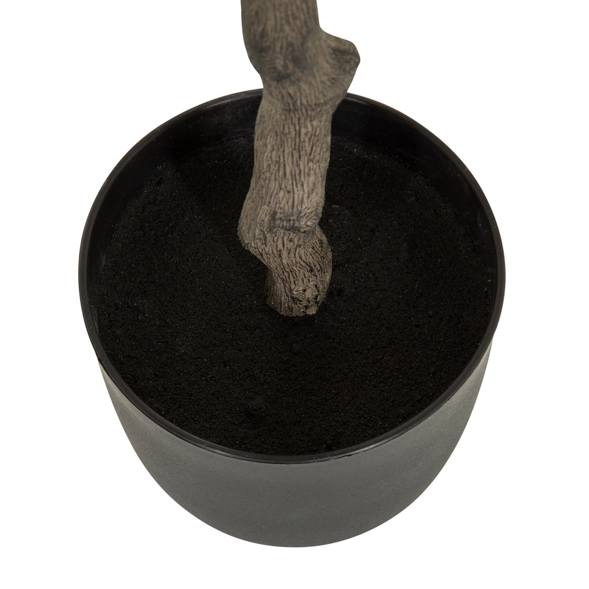 Stamm und schwarzer Pflanztopf der Kunstpflanze OLIVE von hjh OFFICE