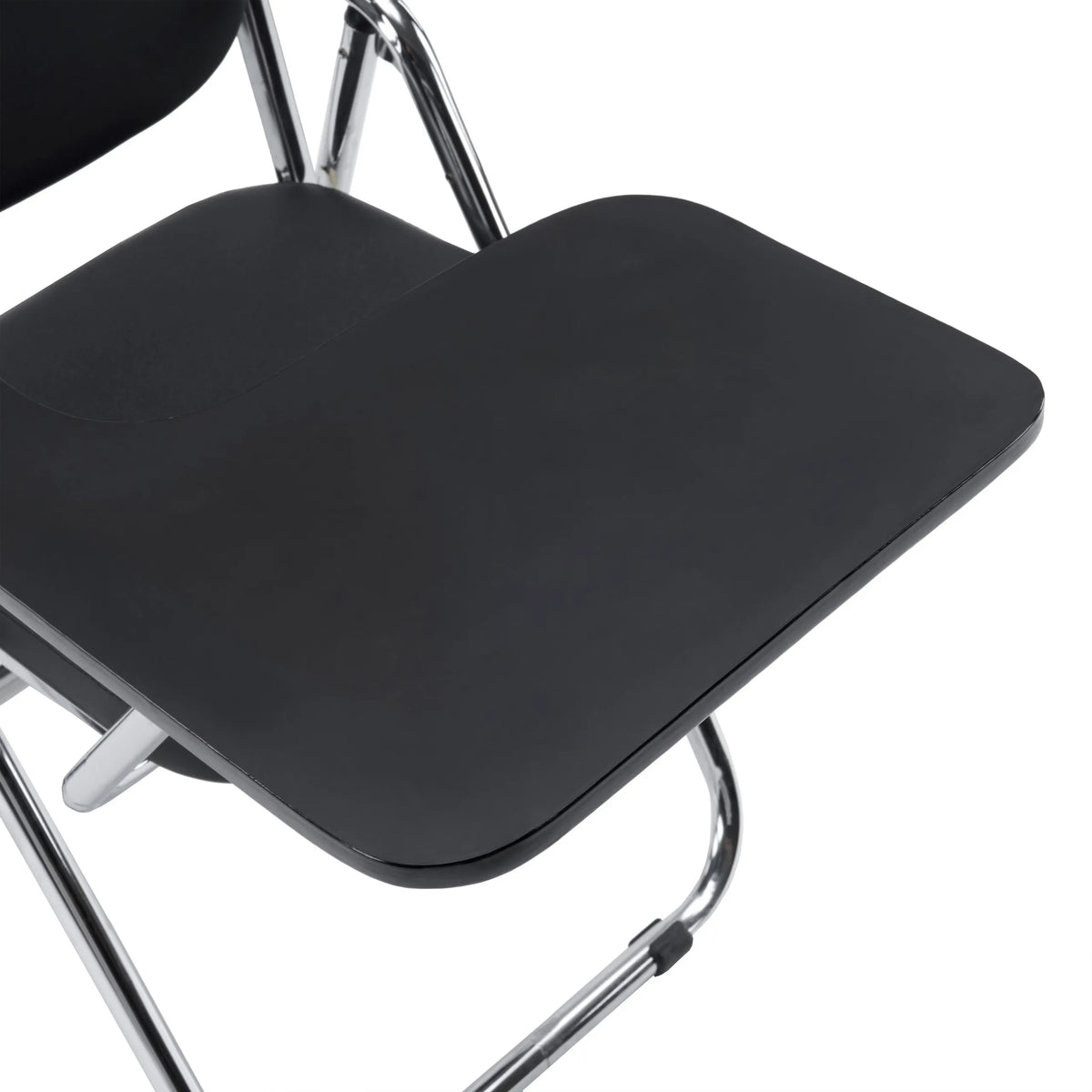 Schreibplatte in Schwarz des Klappstuhls Esto T mit verchromtem Gestell von hjh OFFICE