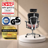 Luxus-Chefsessel ERGOHUMAN ULTRA L GEN2 in Burgunderrot mit Netzrückenlehne und Armlehnen von hjh OFFICE