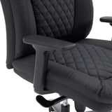 Armlehne und gesteppte Kunstleder-Polsterung des Drehstuhls XXL Pullmann Gen2 in Schwarz von hjh OFFICE