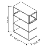 Technische Zeichnung des Regals FlexWall mit 1100 x 800 mm von hjh OFFICE PRO