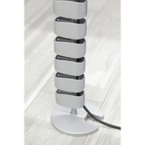 Silberne vertikale Kabelspirale des Zubehörs CKVE mit Standfuß und Kabel von hjh OFFICE PRO