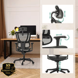 Verstellbare Kopfstütze, Armlehnen und Sitzhöhe des Luxus-Chefsessels ERGOHUMAN SLIM ECO M GEN2 von hjh OFFICE
