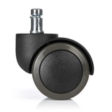 Schwarze Stuhlrolle 5x ROLO FREE 11mm/50mm für Hartböden mit Metallstift von hjh OFFICE – 360-Grad-Ansicht (Rückenansicht 180°)