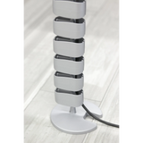 Silberne vertikale Kabelspirale des Zubehörs CKVE mit Standfuß und Kabel von hjh OFFICE PRO